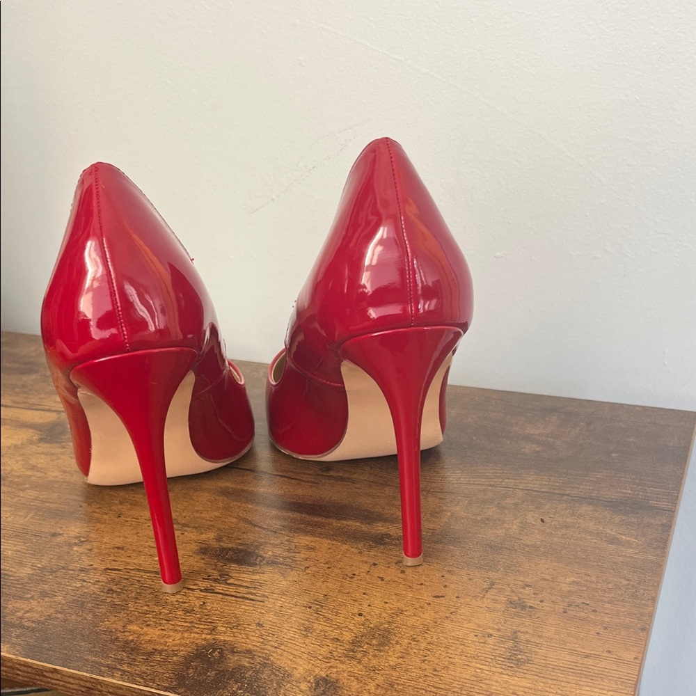 Steve Madden Glossy Red Heels - Picture 3 of 5
